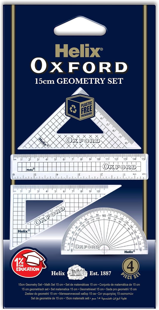Helix Oxford 15cm Geometry Set – Precision & Durability for Students & Professionals
