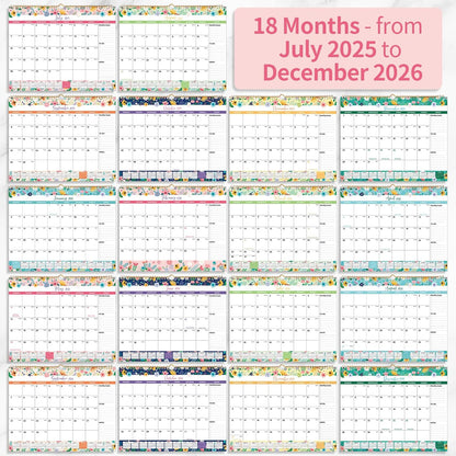 2025-2026 Wall Calendar – 18-Month Planner for Organization & Productivity