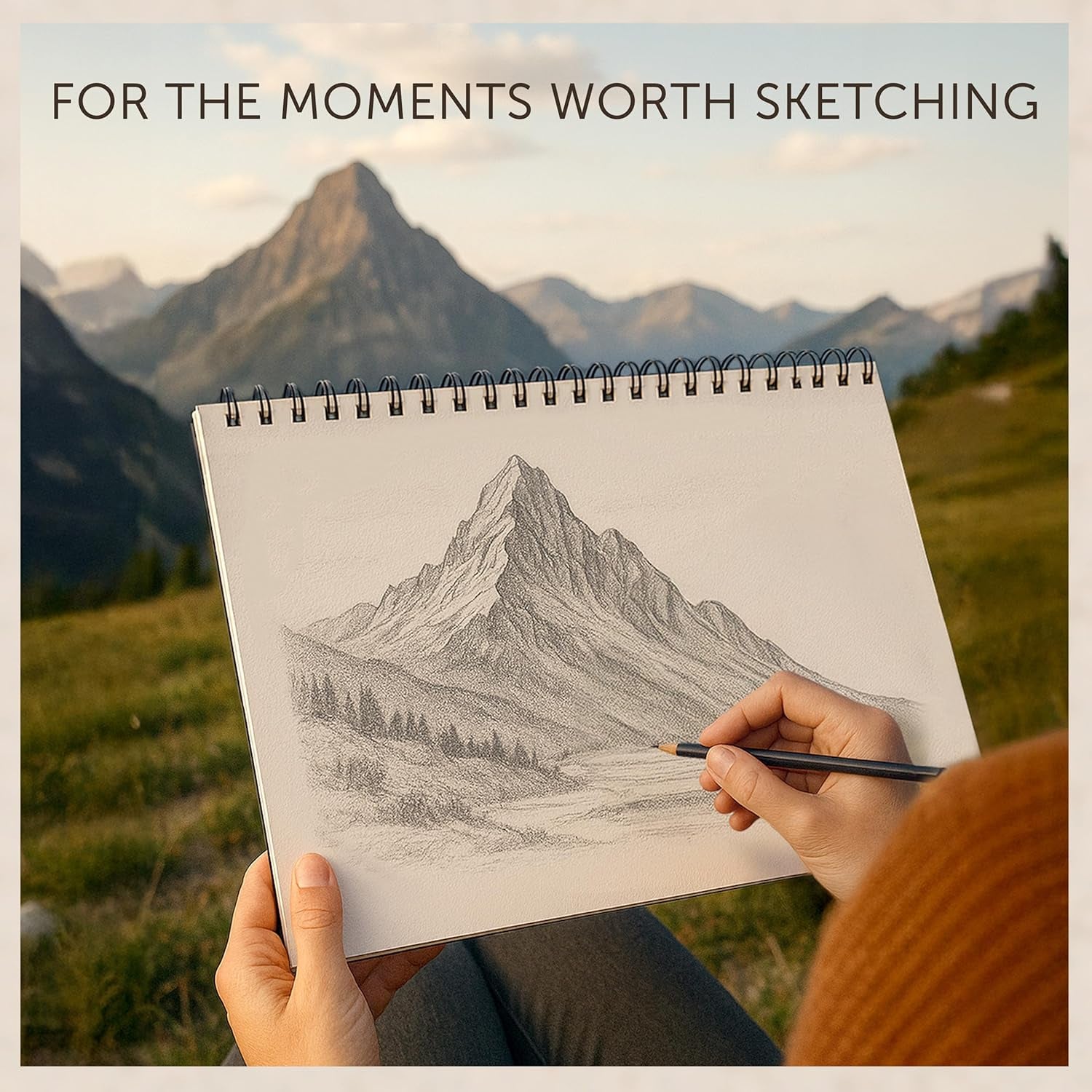 A3 Sketchbook for Artists Hardcover – 200GSM Very Thick Paper – Large Sketch Pad Art Book, Spiral Bound Sketch Book for Artists and Children – Drawing Book 29X42Cm, 40 Sheets / 80 Pages
