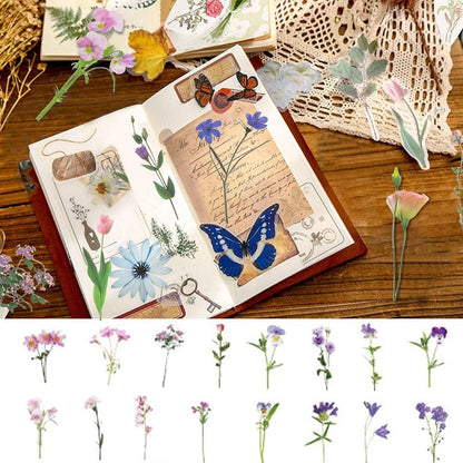 Floral Sticker Set – 80-Pack Romantic Flower Stickers