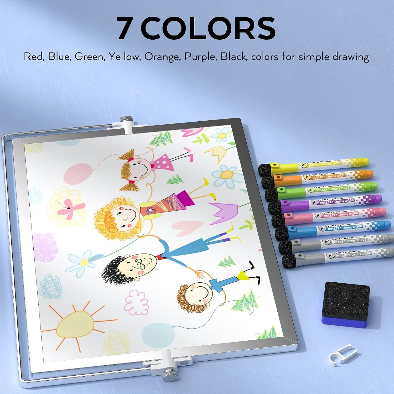 Nicpro Dry Erase Mini Whiteboard A3, 40 X 30 Cm Double Sided Small Magnetic Desktop White Board with Stand, 8 Pens, 1 Eraser,4 Magnet, Portable Board Easel for Kids Students School Supplies Office