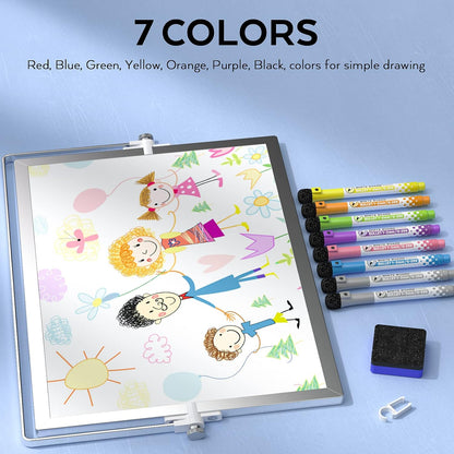 Nicpro Dry Erase Mini Whiteboard A3, 40 X 30 Cm Double Sided Small Magnetic Desktop White Board with Stand, 8 Pens, 1 Eraser,4 Magnet, Portable Board Easel for Kids Students School Supplies Office