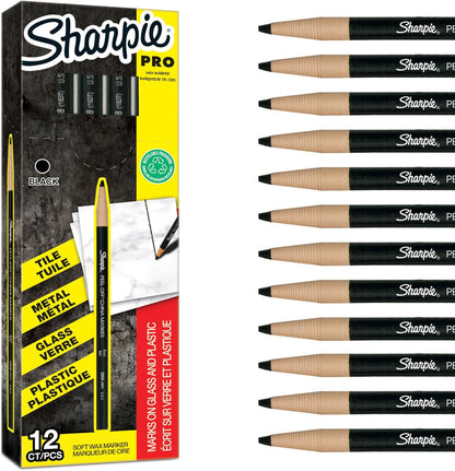 Sharpie Peel off China Markers | Fine Point | White | Wax Marks on Glass & Plastic | 12 Count