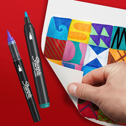 Sharpie Creative Marker Acrylic Paint Pens | Water-Based Paint Markers | No-Bleed Ink Writes on Most Surfaces | Bullet Tip | School & Revision Supplies | Assorted Colours | 5 Count