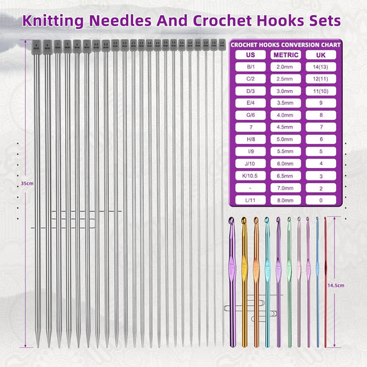 Aeelike Knitting & Crochet Starter Kit – Complete Set for Beginners & Experts