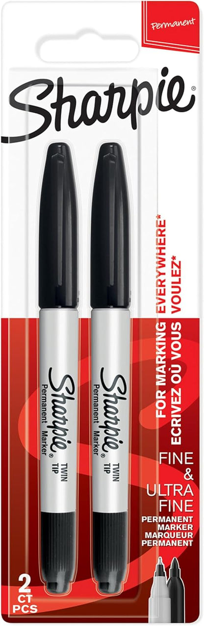 Sharpie Permanent Markers | Ultra Fine Point for Precise Marks | Assorted Colours | 12 Marker Pens