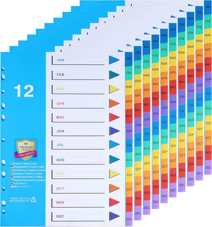 A4 Monthly File Dividers – Pack of 5 for Organized Filing