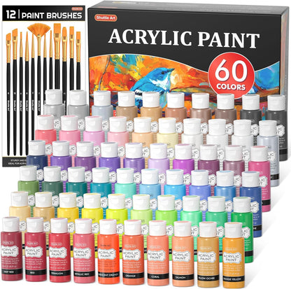 Shuttle Art 25-Colour Vintage Acrylic Paint Set – Rich, Timeless Shades for Art & Crafting