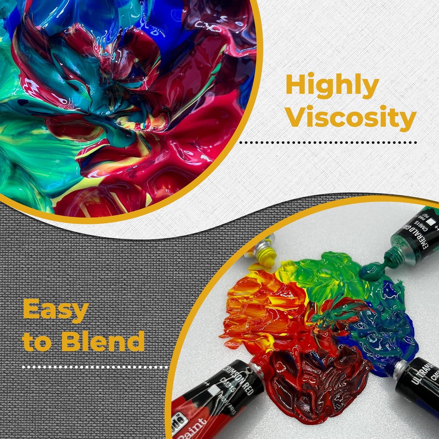 Craft Mode Acrylic Paint Set 12 12Ml Perfect for Canvas, Wood, Ceramic, Rock, Fabric & Crafts. Non-Toxic, Quick Dry & Vibrant Colours. Rich Pigments, Lasting Qualit