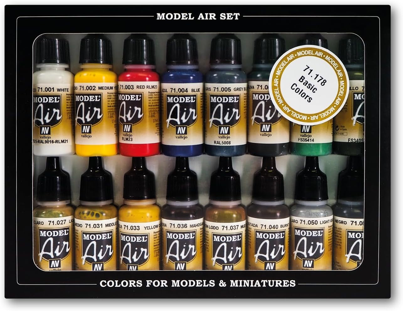 Vallejo Model Air Acrylic Paint Set – Pre-Thinned for Airbrushing