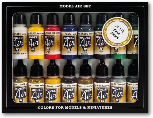Vallejo Model Air Acrylic Paint Set – Pre-Thinned for Airbrushing