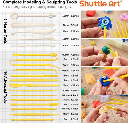 Shuttle Art 50-Colour Polymer Clay Kit – Soft Oven-Bake Modeling Clay with Tools & Accessories