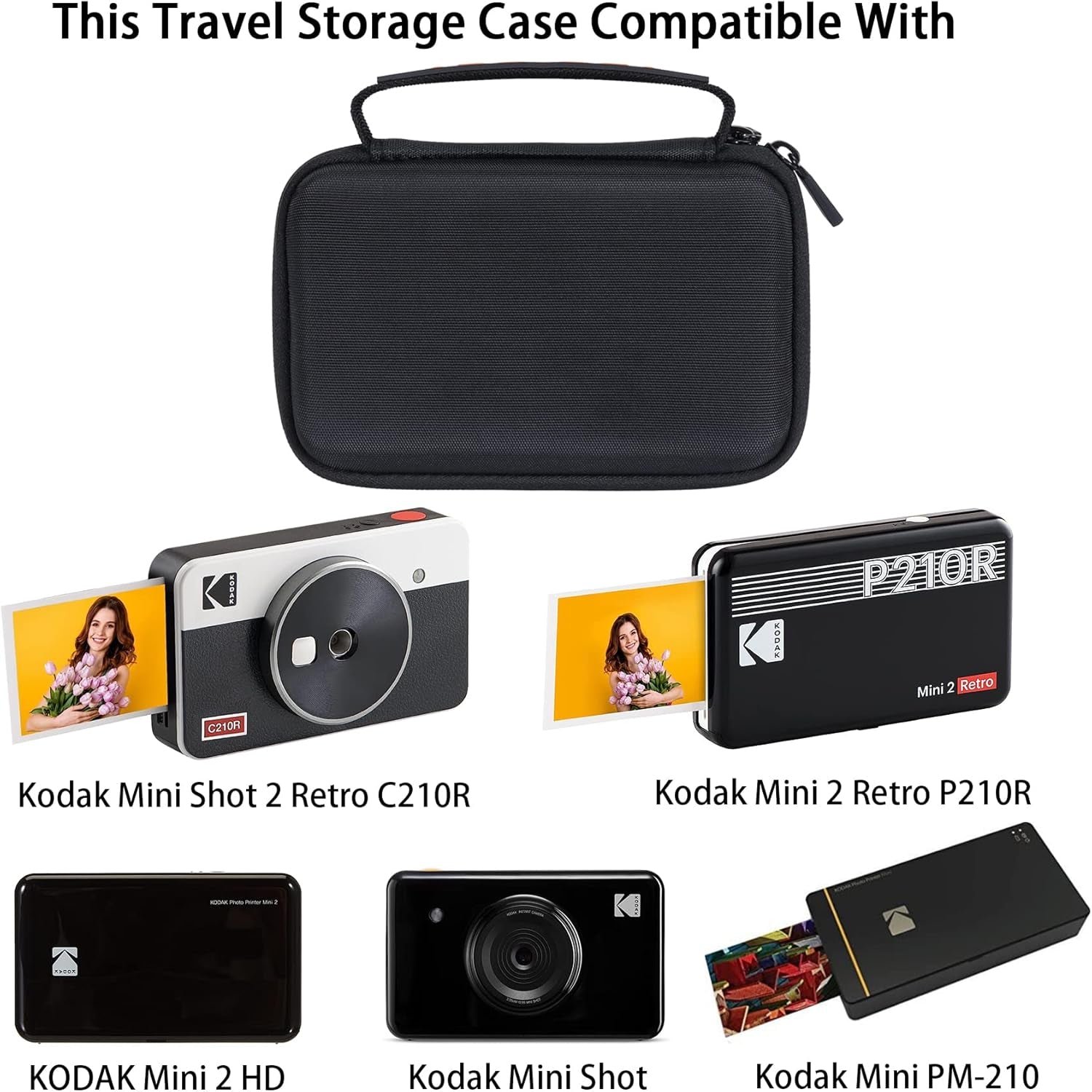 Hard Carrying Case for Kodak Mini Shot & Mini 2 Retro Photo Printers