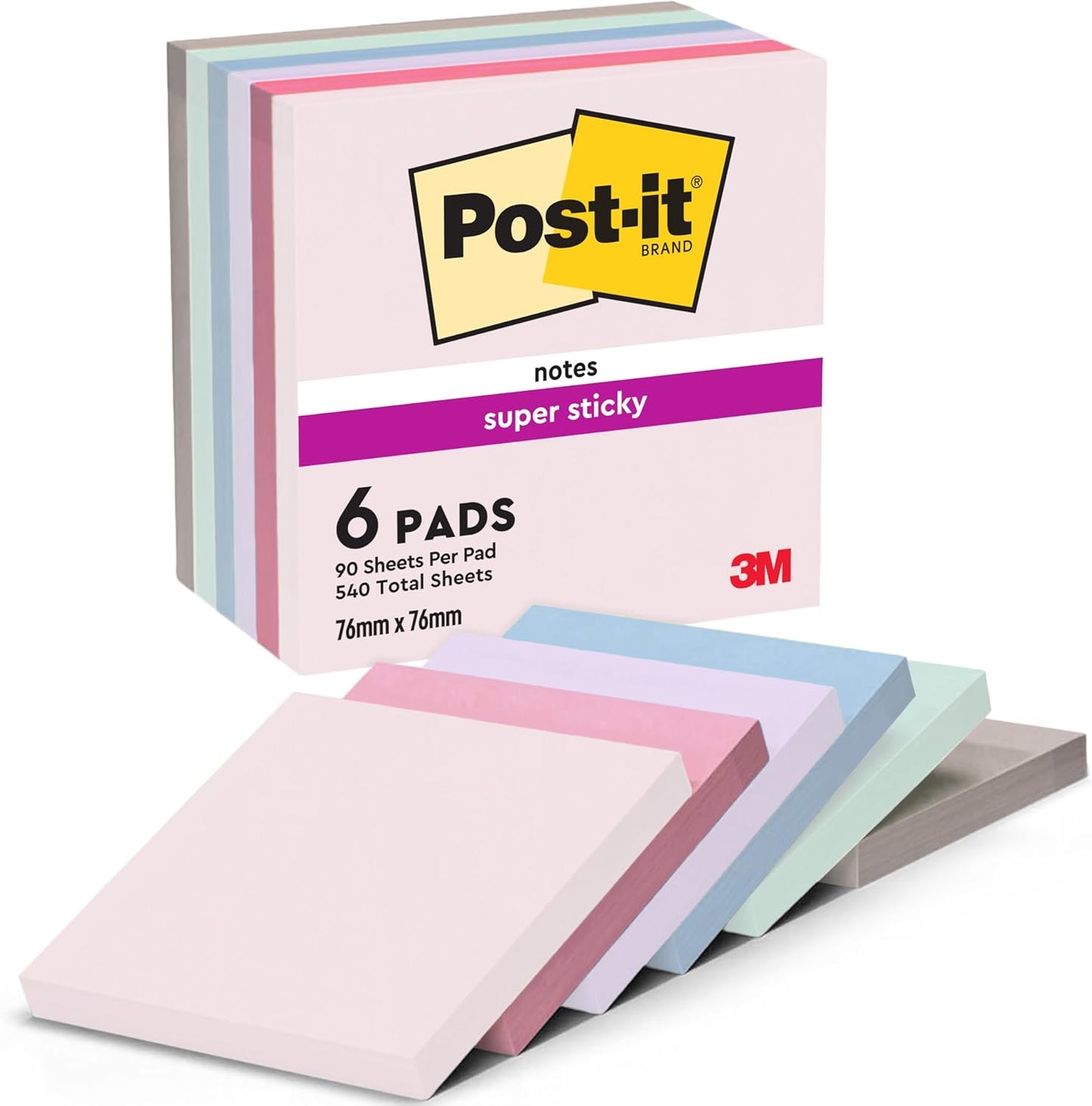 Post-it Super Sticky Notes – Extra Strong Adhesion for Hard-to-Stick Surfaces
