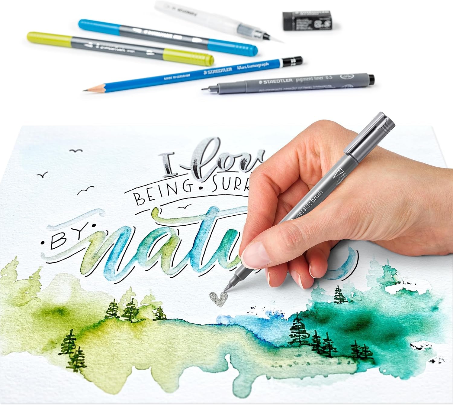 STAEDTLER Hand Lettering & Watercolour Set – High-Quality Art Tools for Creative Expression