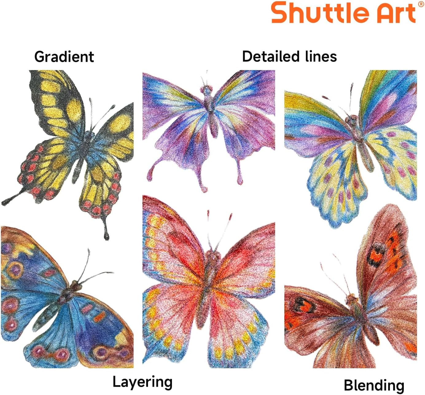 Shuttle Art 60-Piece Metallic Coloured Pencil Set