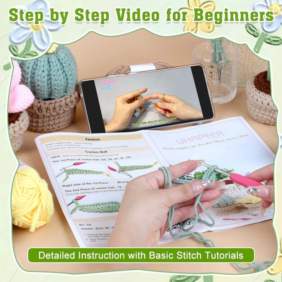 UHAPEER Crochet Kit – Complete Set for Beginners & DIY Enthusiasts