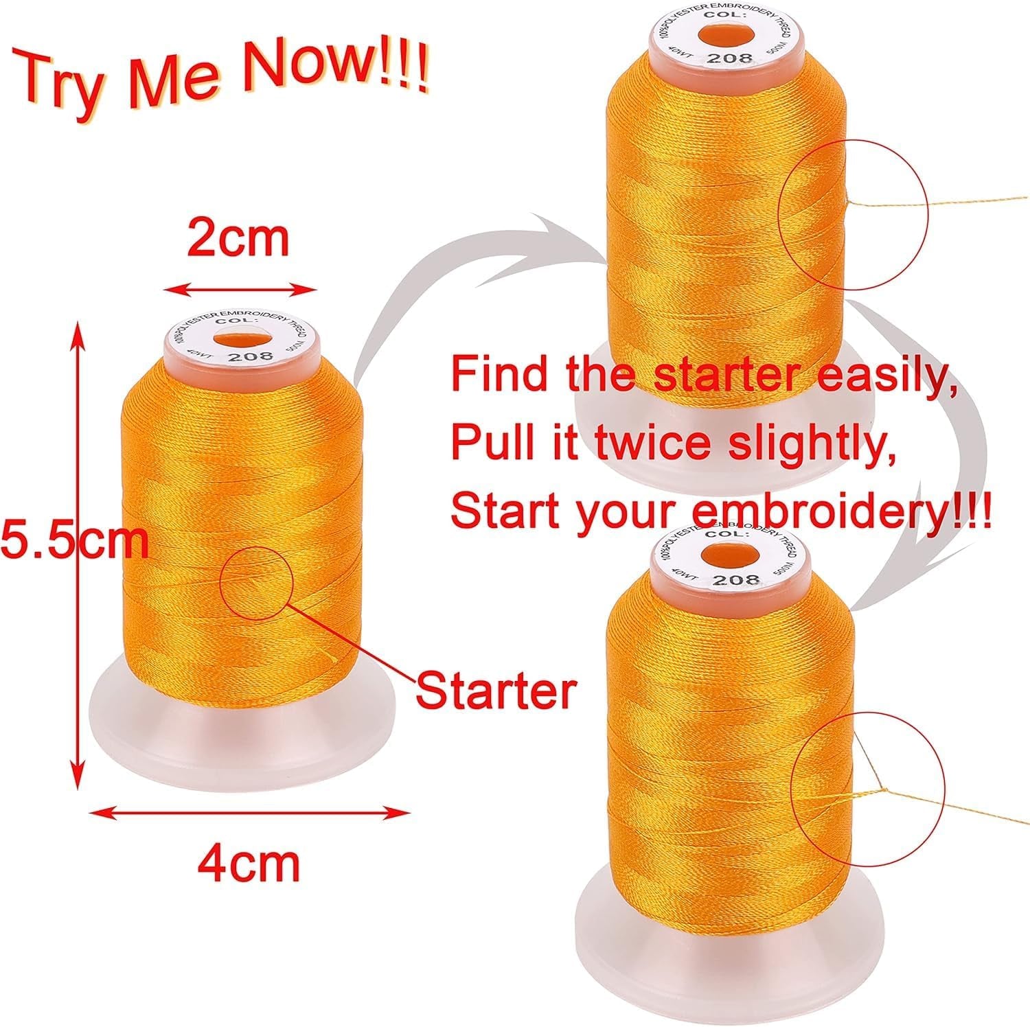 New brothread 40-Spool Polyester Machine Embroidery Thread Kit – Vibrant, Durable & High-Quality