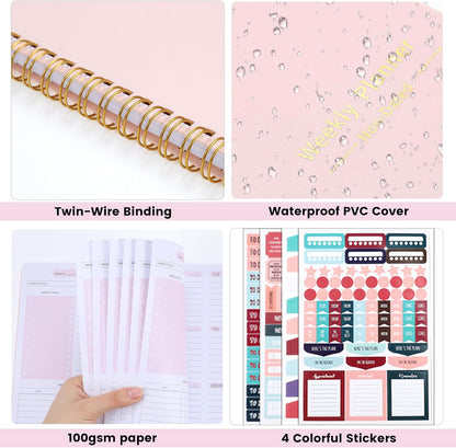 A5 Undated Weekly Planner – Spiral-Bound, Portable & Perfect for Productivity