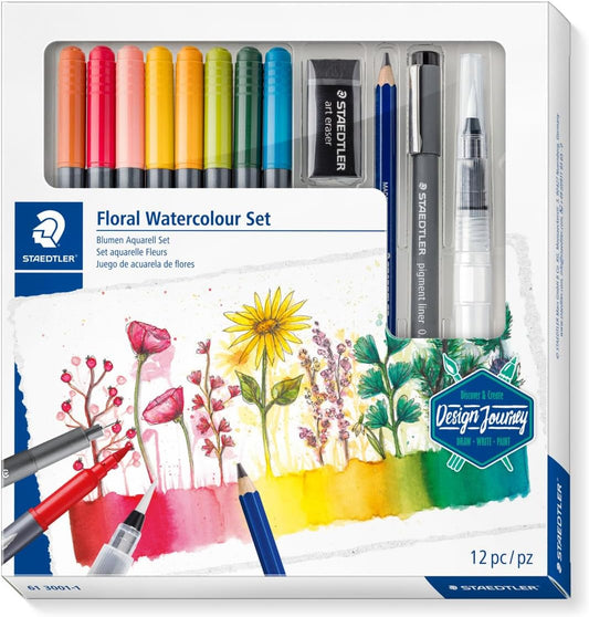 STAEDTLER Floral Watercolour Drawing Set – High-Quality Art Tools for Vibrant Designs