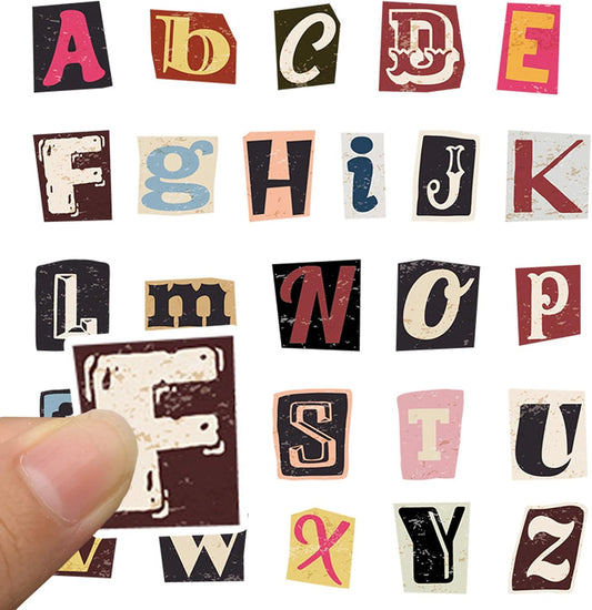Vintage Alphabet Letter Stickers – 104 Sheets