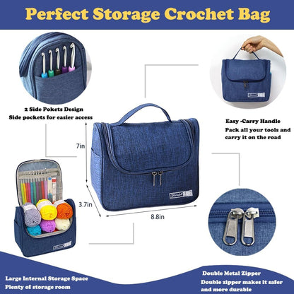 Knitiss Crochet Kits for Beginners Adults, All in One Crochet Crochet Starter Kit with 840 Yards Crochet Yarn, 10 Size Ergonomic Crochet Hooks 2.0Mm~6.5Mm