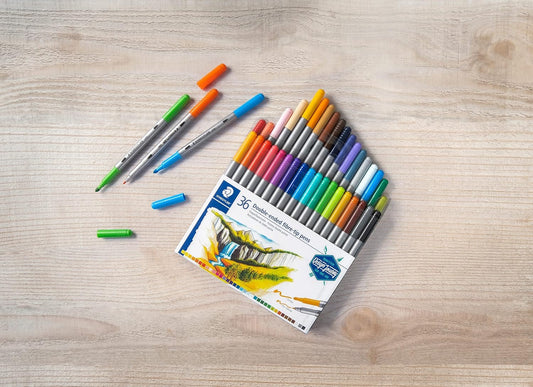 STAEDTLER Double-Ended Fibre-Tip Pens – Versatile & Vibrant for Journaling & Hand-Lettering