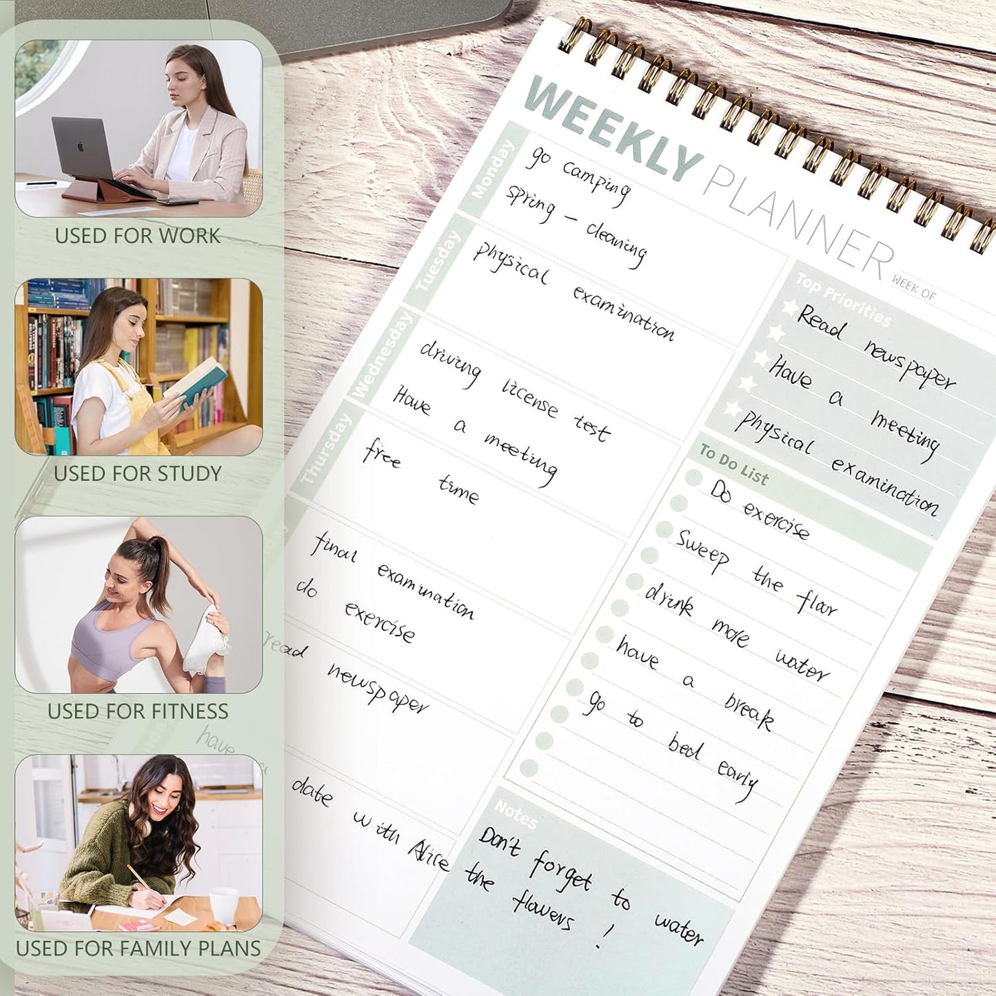 Undated Weekly Planner Pad – Flexible, Organized & Perfect for Productivity