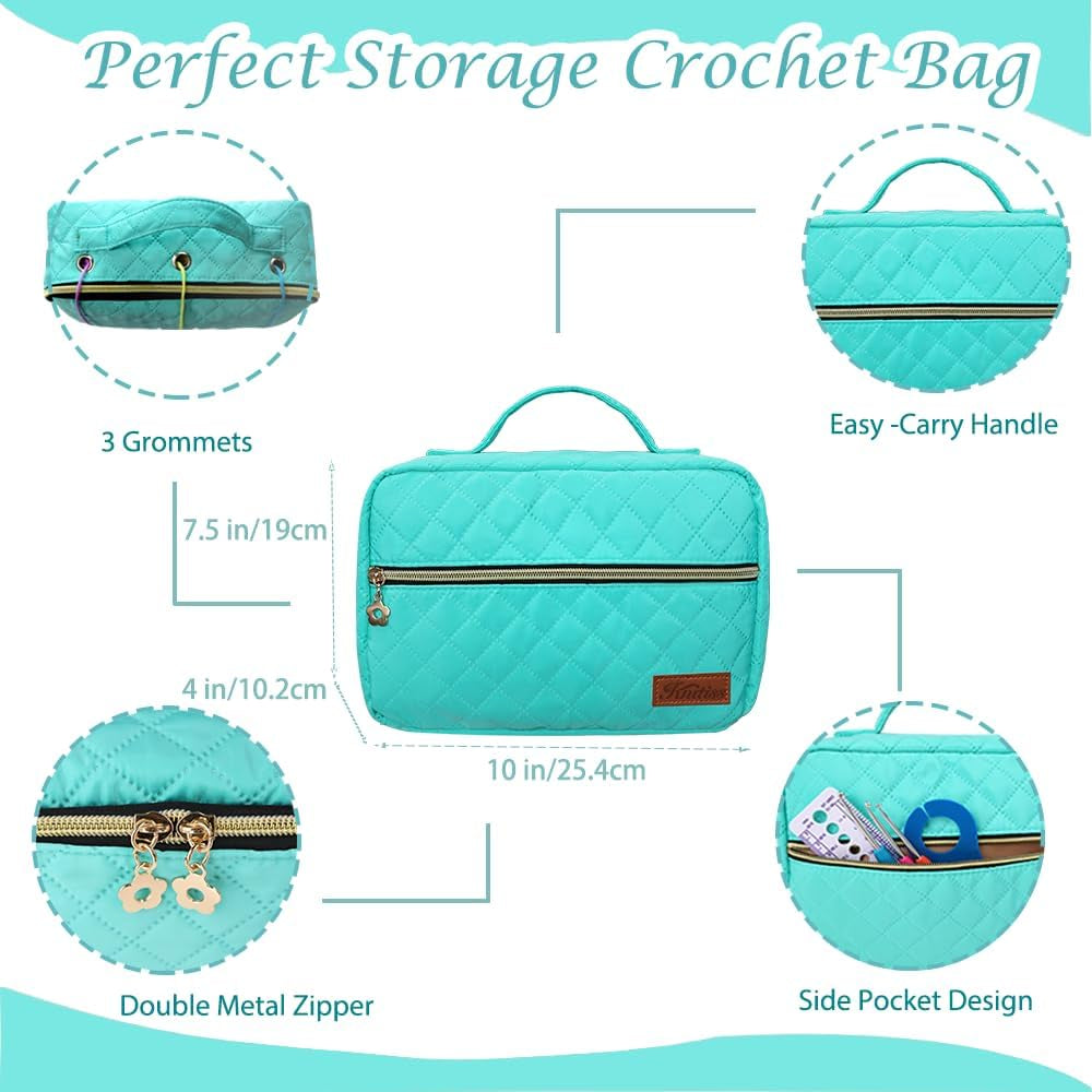 Knitiss Crochet Kits for Beginners Adults, All-Inclusive Crochet Kit for Adults with 14 Size Ergonomic Crochet Hooks,12 Crochet Yarns Balls & Crochet Bag