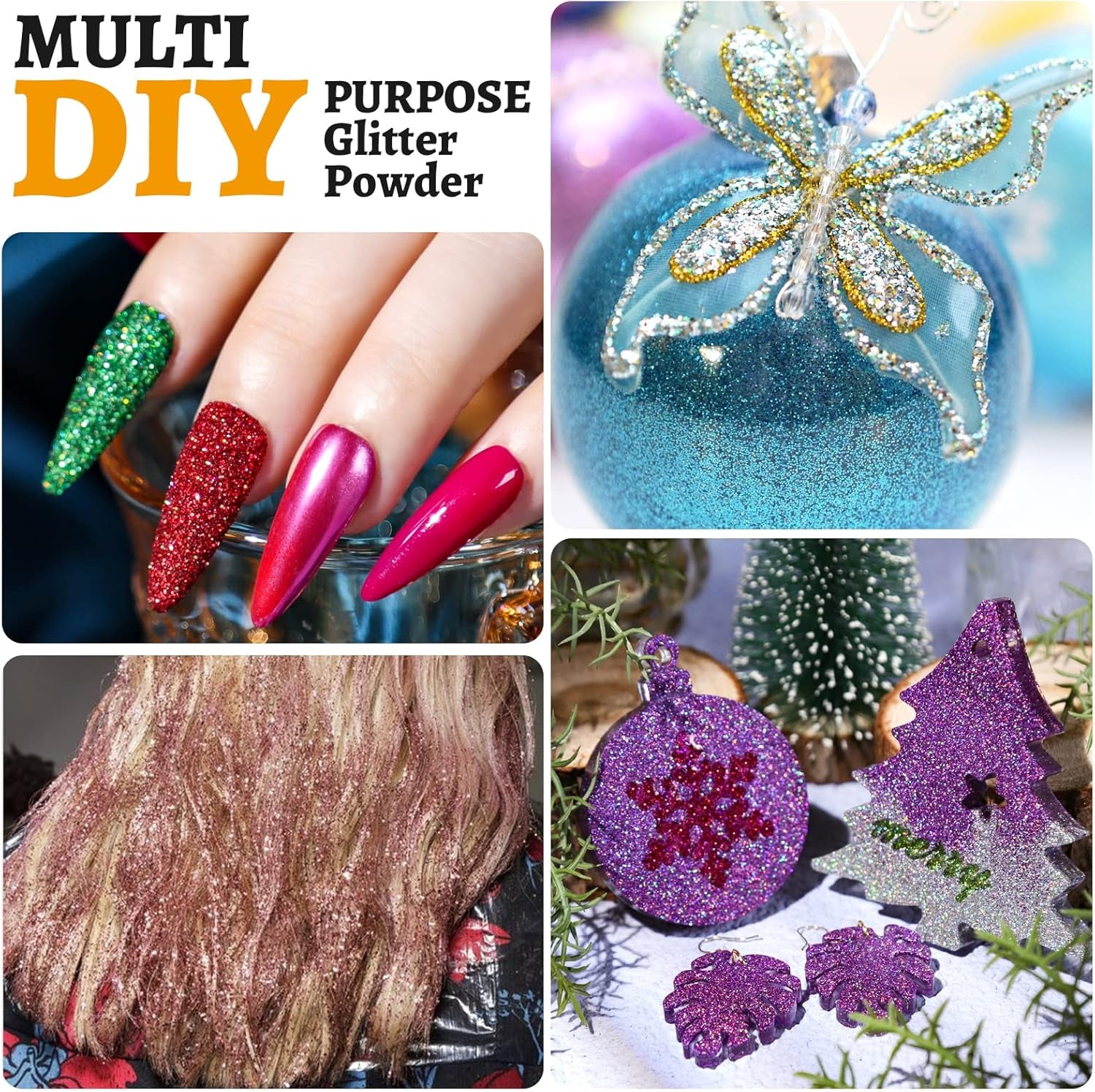 Fine Glitter Set – 32 Colours for Crafts, Resin & Beauty (7.6g Each)