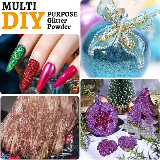 Fine Glitter Set – 32 Colours for Crafts, Resin & Beauty (7.6g Each)