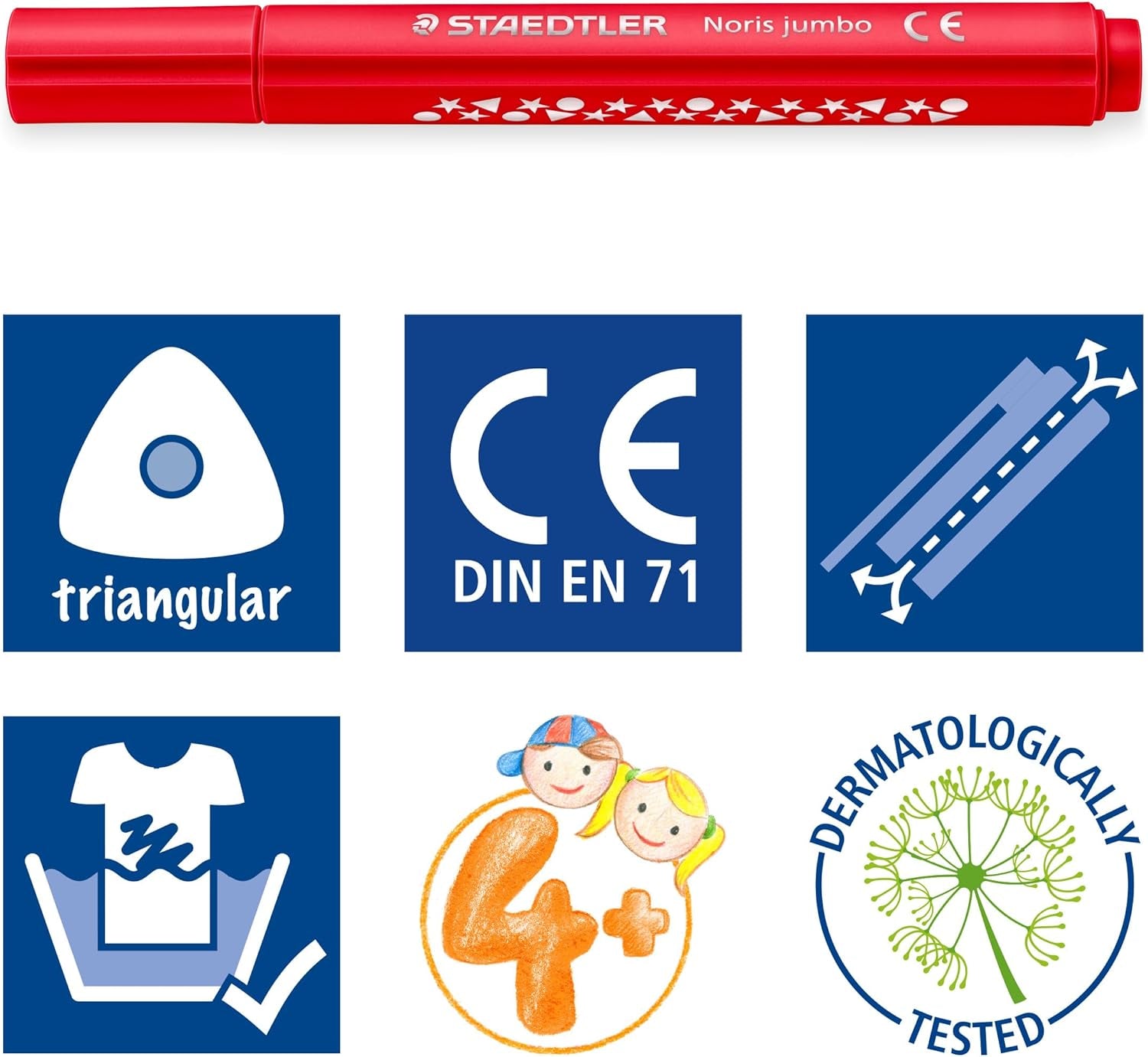 STAEDTLER Noris Jumbo Colouring Markers – Perfect for Young Artists