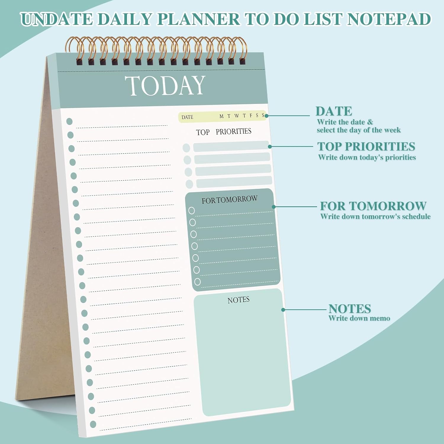 A5 Undated Daily Planner – Spiral-Bound, Portable & Perfect for Productivity