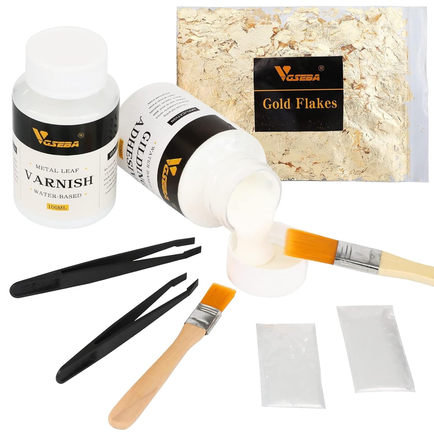 Gilding Adhesive Set – 100ml Water-Based Glue with Brush & Gloves