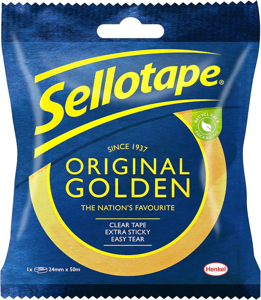 Sellotape Original Golden – Extra Sticky, Strong & Perfect for Everyday Use