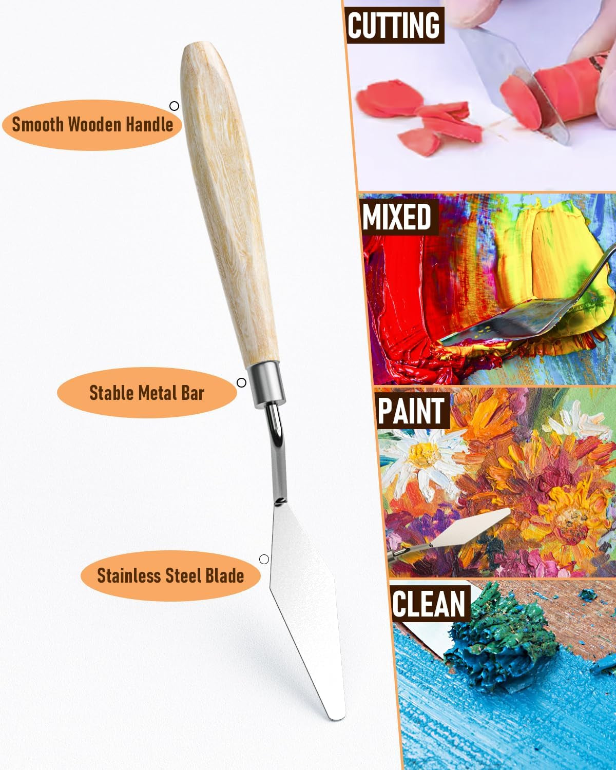 Nicpro 30Pcs Paint Brush Set, Professional Paintbrushes with Palette Knife and Cloth Roll, Craft Paint Brushes for Acrylic Painting, Oil, Watercolour, Gouache, Art Supplies for Artists and Beginners