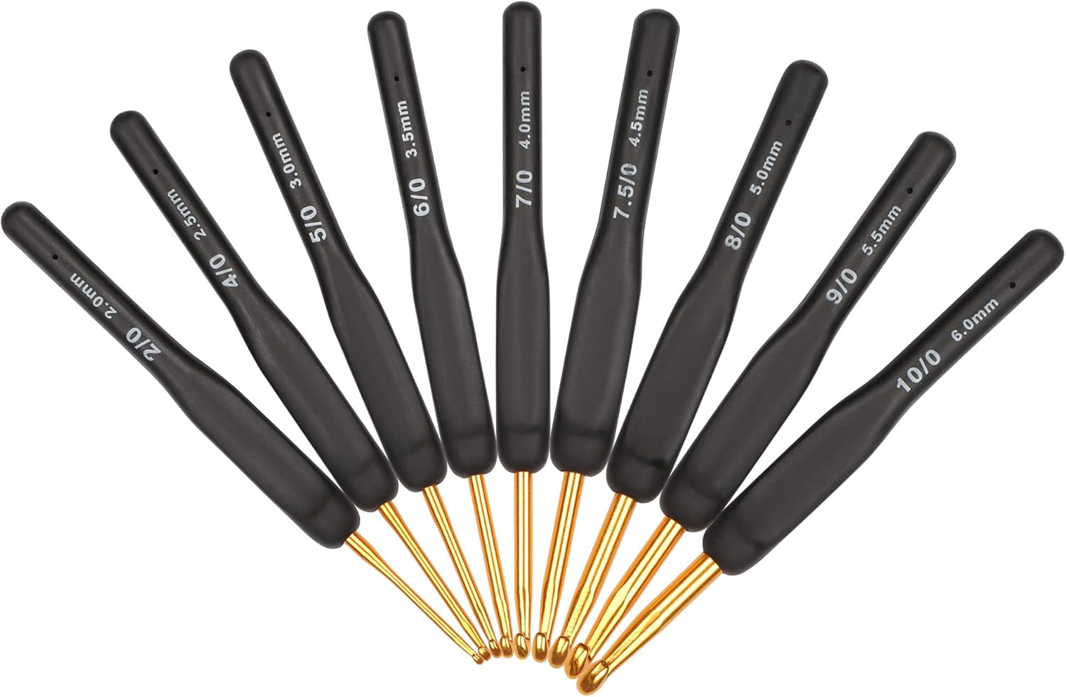 Aeelike Crochet Hooks Sets for Beginners, Ergonomic Crochet Hooks Set for Arthritic Hands, Metal Crochet Needles Easy Grip Soft Rubber Handle 9 Pack UK Size, Travel Crochet Hook Set with Case