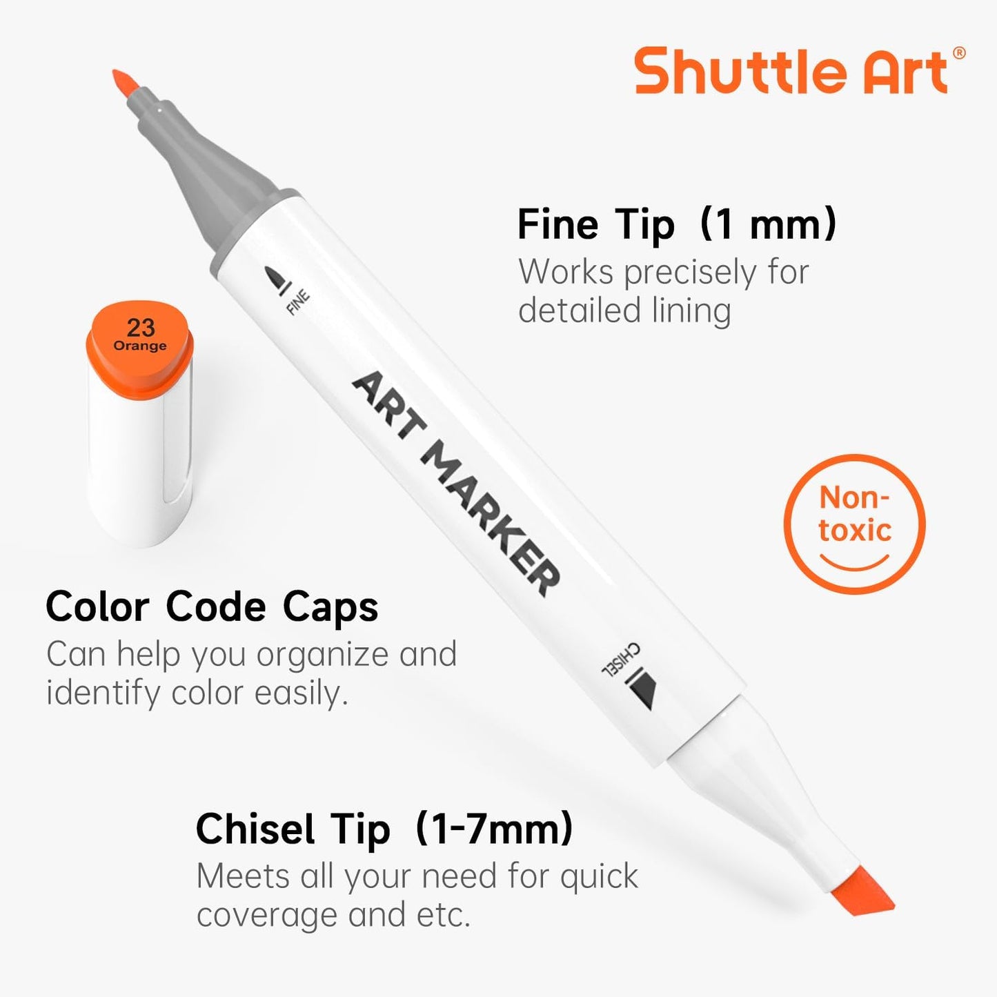 Shuttle Art 121-Piece Dual Tip Marker Set + Accessories