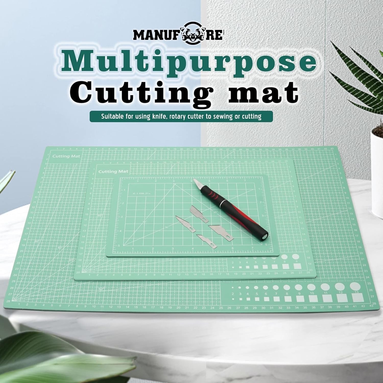 Self-Healing Cutting Mat Set – A3, A4 & A5 (3-Pack, Double-Sided PVC)