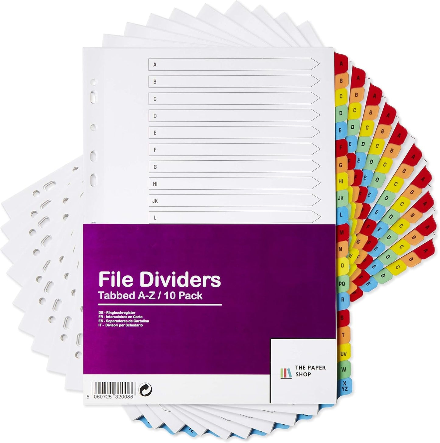 A4 A-Z File Dividers – Durable & Alphabetically Organized for Easy Filing