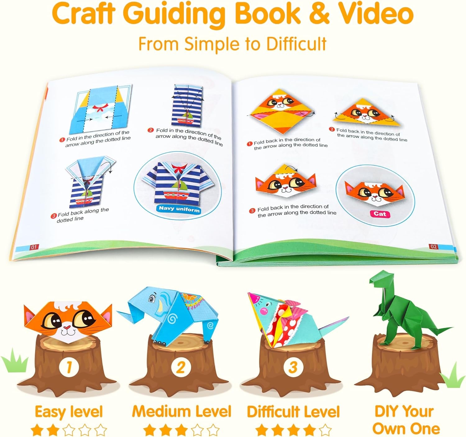 Mocoosy 224-Sheet Origami Paper Kit – Fun, Creative & Perfect for Kids