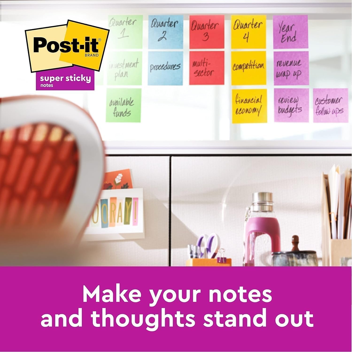 Post-it Super Sticky Notes – Extra Strong Adhesion for Hard-to-Stick Surfaces