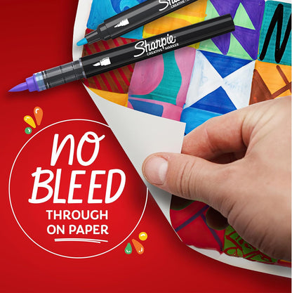 Sharpie Creative Marker Acrylic Paint Pens | Brush Tip Water-Based Paint Markers | Rose Pink | No-Bleed Ink Writes on Most Surfaces | School & Revision Supplies | 6 Count