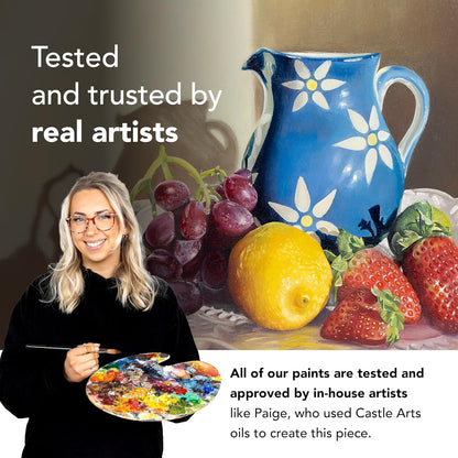 Castle Art Supplies 24 X 12Ml Oil Paint Set | New Improved Formula | Great Value Set for Adult Artists, Beginners and Advanced | Vibrant Variety of Smooth-To-Use Oil Paints (New)