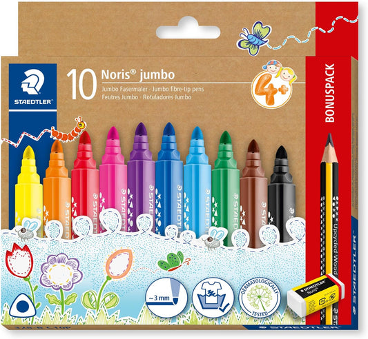 STAEDTLER Noris Jumbo Colouring Markers – Perfect for Young Artists