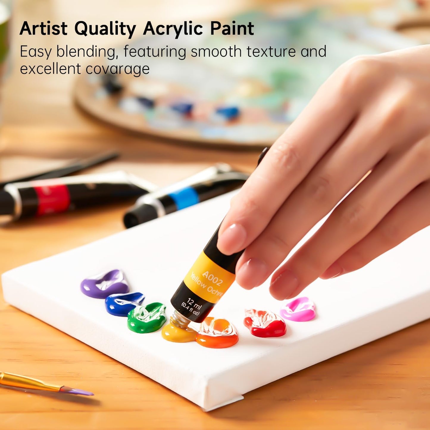 Shuttle Art 16-Piece Acrylic Paint Set + Bonus Brushes