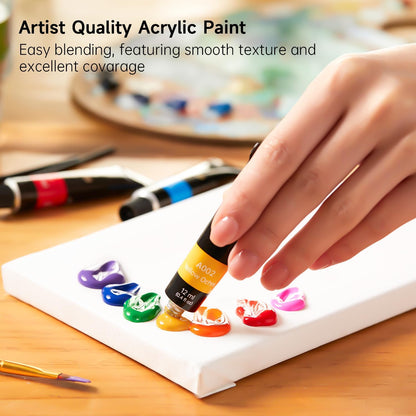 Shuttle Art 16-Piece Acrylic Paint Set + Bonus Brushes
