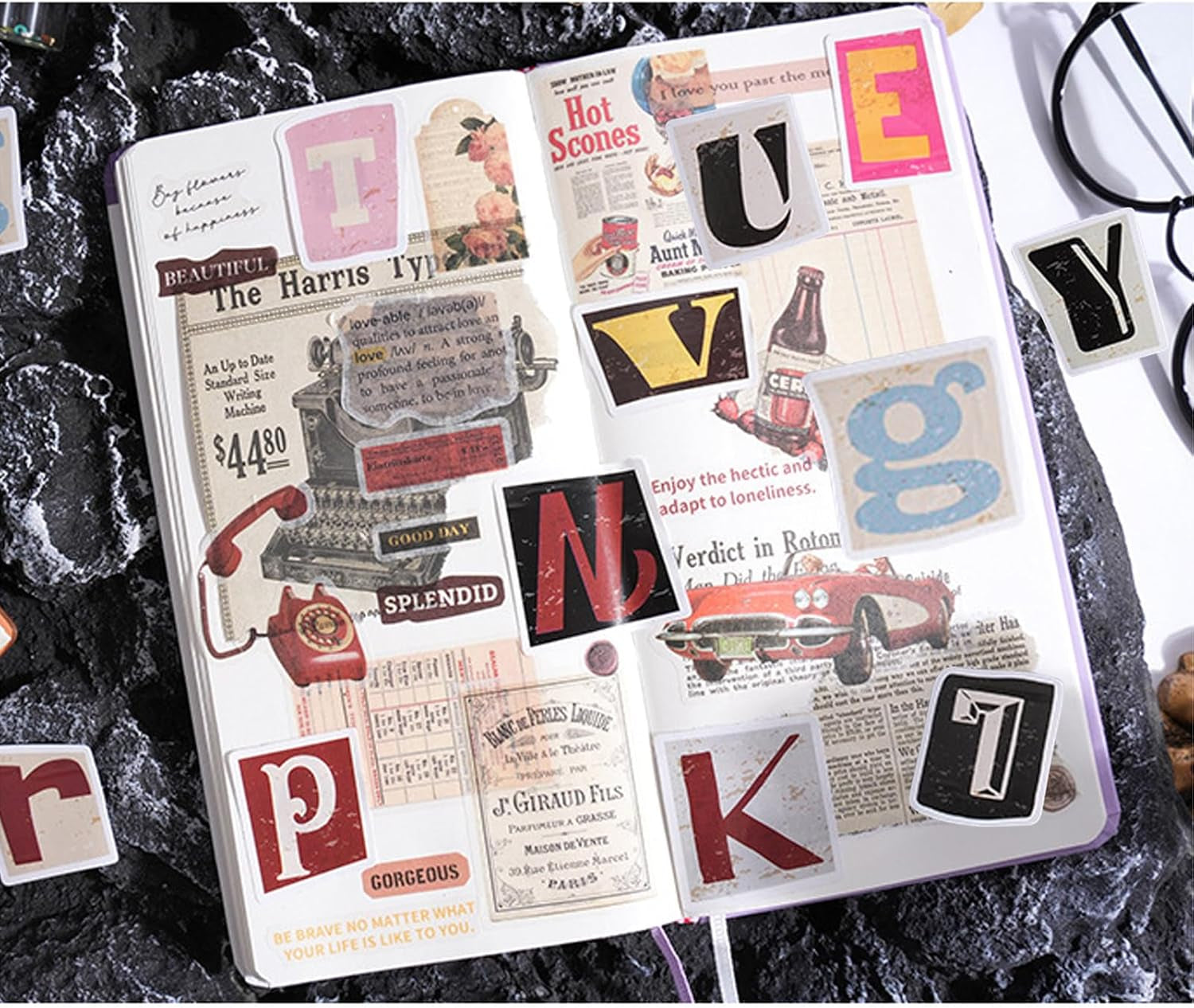 Vintage Alphabet Letter Stickers – 104 Sheets