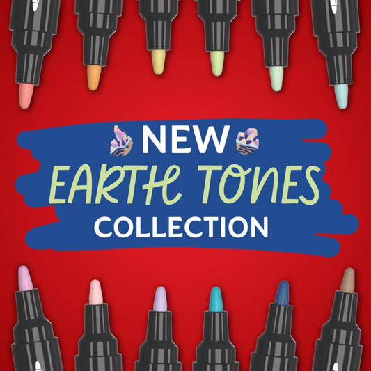 Sharpie Creative Marker Acrylic Paint Pens | Earth Tones | Water-Based Paint Markers | No-Bleed Ink Writes on Most Surfaces | Bullet Tip | School & Revision Supplies | Assorted Colours | 5 Count