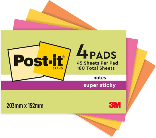 Post-it Super Sticky Notes – Extra Strong Adhesion for Big Ideas